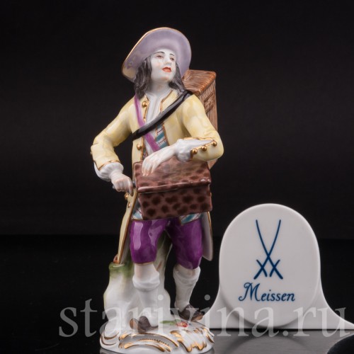 Фарфоровая статуэтка Шарманщик, Cries de Paris, Meissen, Германия, 1987 г.