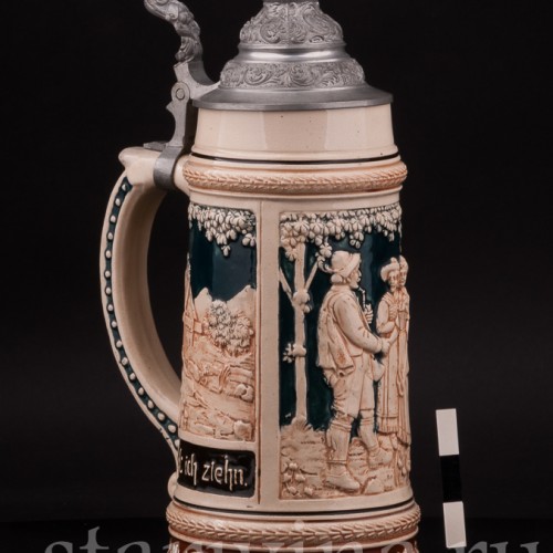 Старинная пивная кружка В горы, 1 л, Steuler & Co, Германия, нач. 20 в.