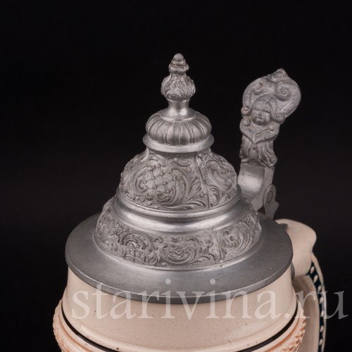 Старинная пивная кружка В горы, 1 л, Steuler & Co, Германия, нач. 20 в.