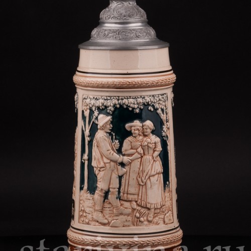 Старинная пивная кружка В горы, 1 л, Steuler & Co, Германия, нач. 20 в.