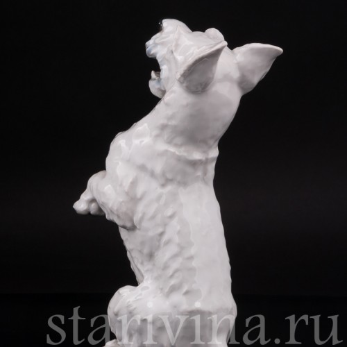 Статуэтка собаки из фарфора Скотч-терьер на задних лапах, Rosenthal, Германия, 1950 гг.
