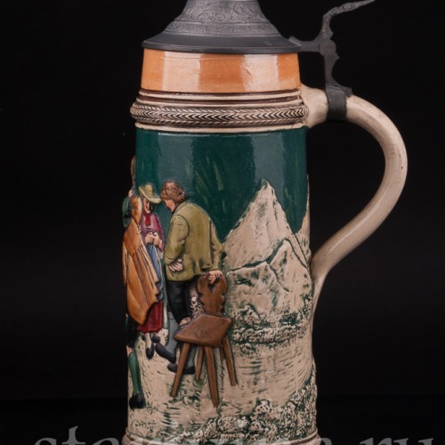 Старинная пивная кружка Всегда весел, 1 л, Германия, перв. пол. 20 в.