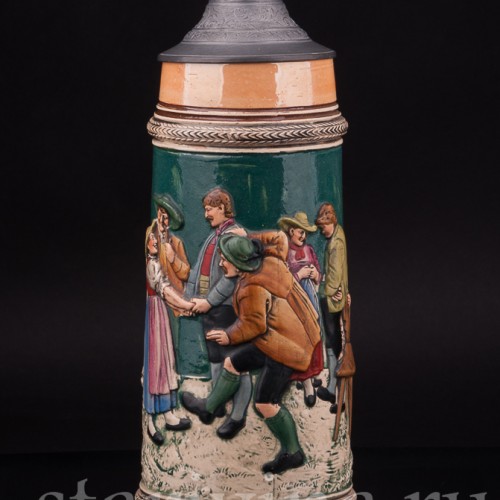 Старинная пивная кружка Всегда весел, 1 л, Германия, перв. пол. 20 в.