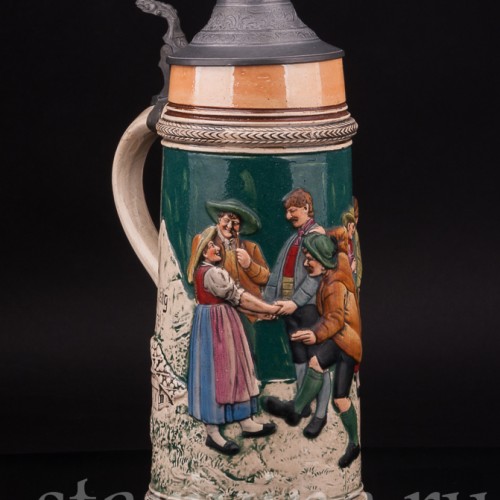 Старинная пивная кружка Всегда весел, 1 л, Германия, перв. пол. 20 в.