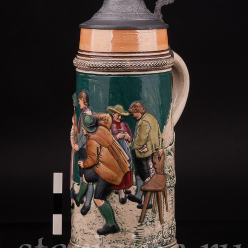 Старинная пивная кружка Всегда весел, 1 л, Германия, перв. пол. 20 в.