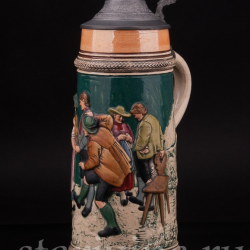 Старинная пивная кружка Всегда весел, 1 л, Германия, перв. пол. 20 в.