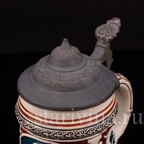 Старинная пивная кружка Влюбленная пара, 1/4 л, Matthias Girmscheid, Германия, кон. 19 - нач. 20 вв.