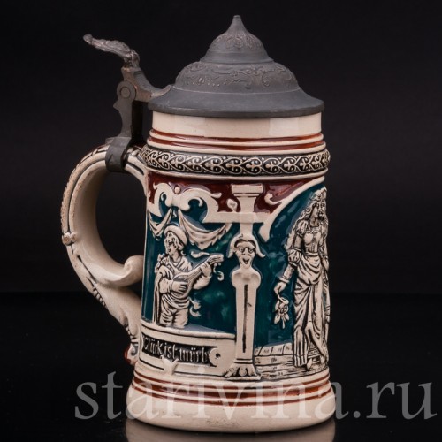 Старинная пивная кружка Влюбленная пара, 1/4 л, Matthias Girmscheid, Германия, кон. 19 - нач. 20 вв.