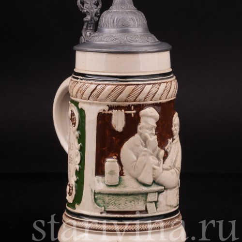 Старинная пивная кружка Мужество и сила, 1/2 л, Германия, перв. пол. 20 в.