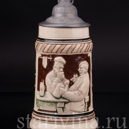 Старинная пивная кружка Мужество и сила, 1/2 л, Германия, перв. пол. 20 в.