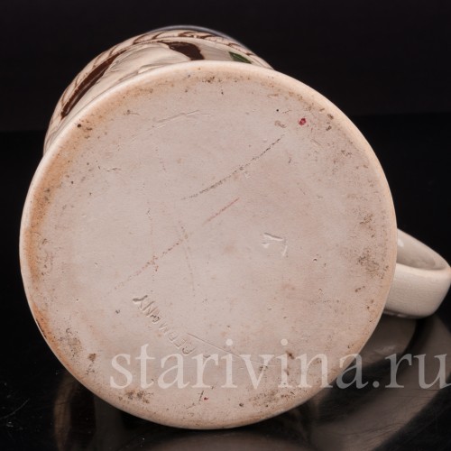 Старинная пивная кружка Мужество и сила, 1/2 л, Германия, перв. пол. 20 в.