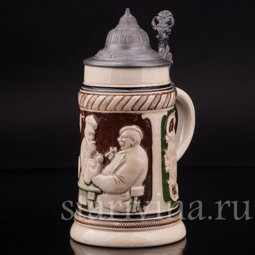 Старинная пивная кружка Мужество и сила, 1/2 л, Германия, перв. пол. 20 в.