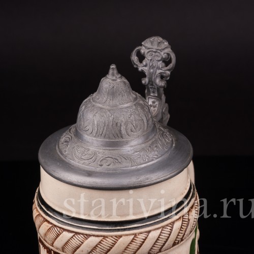 Старинная пивная кружка Мужество и сила, 1/2 л, Германия, перв. пол. 20 в.