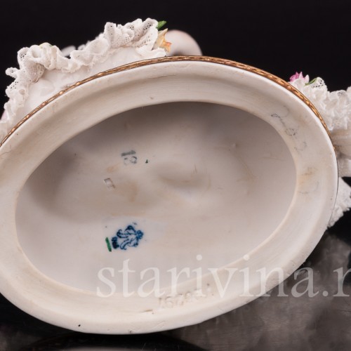 Фарфоровая статуэтка Испанская танцовщица, кружевная, Volkstedt, Германия, сер. 20 в.