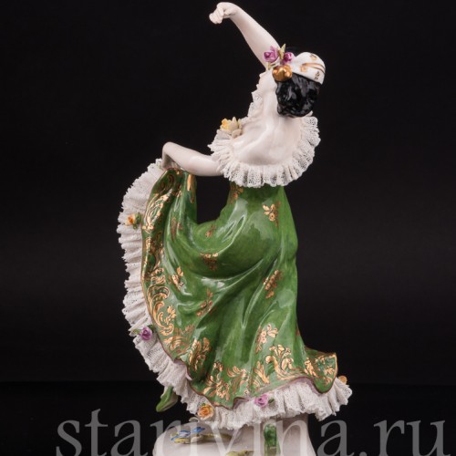 Фарфоровая статуэтка Испанская танцовщица, кружевная, Volkstedt, Германия, сер. 20 в.
