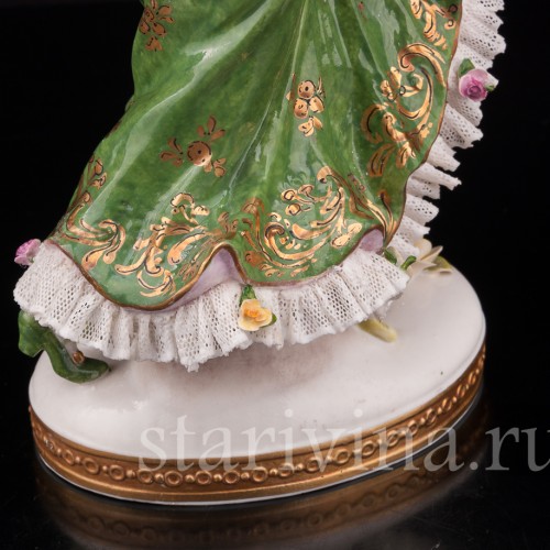 Фарфоровая статуэтка Испанская танцовщица, кружевная, Volkstedt, Германия, сер. 20 в.