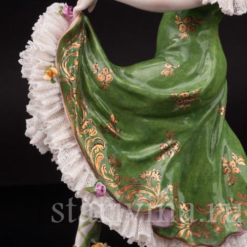 Фарфоровая статуэтка Испанская танцовщица, кружевная, Volkstedt, Германия, сер. 20 в.