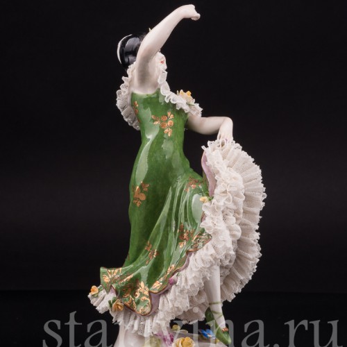 Фарфоровая статуэтка Испанская танцовщица, кружевная, Volkstedt, Германия, сер. 20 в.