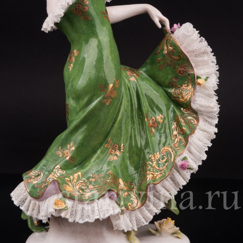 Фарфоровая статуэтка Испанская танцовщица, кружевная, Volkstedt, Германия, сер. 20 в.