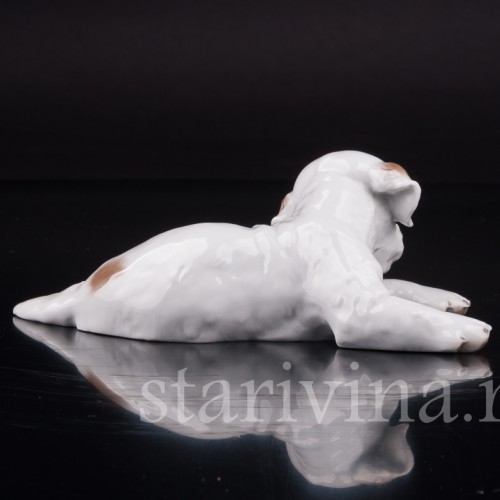 Статуэтка собаки из фарфора Лежащий щенок, Rosenthal, Германия, 1943 год.