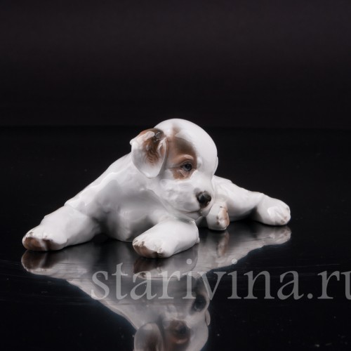 Статуэтка собаки из фарфора Лежащий щенок, Rosenthal, Германия, 1943 год.