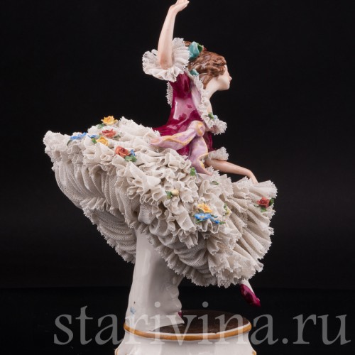 Фарфоровая статуэтка Танцовщица, кружевная, Ackermann & Fritze, Германия, пер. пол. 20 в.