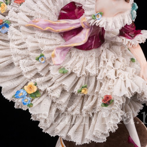 Фарфоровая статуэтка Танцовщица, кружевная, Ackermann & Fritze, Германия, пер. пол. 20 в.