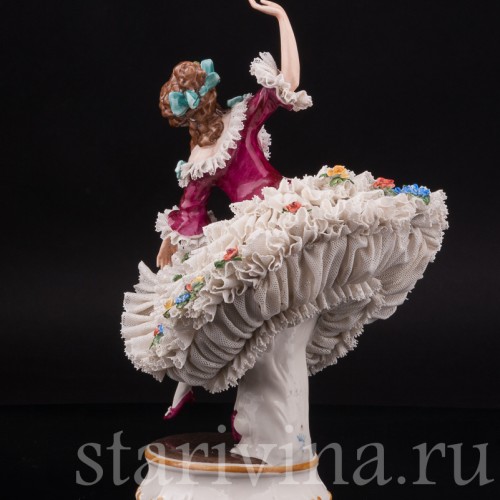 Фарфоровая статуэтка Танцовщица, кружевная, Ackermann & Fritze, Германия, пер. пол. 20 в.