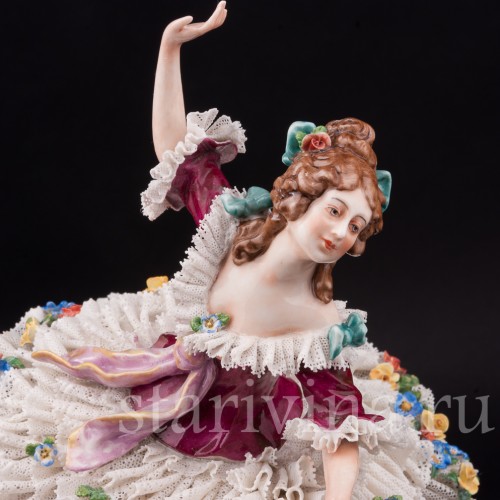 Фарфоровая статуэтка Танцовщица, кружевная, Ackermann & Fritze, Германия, пер. пол. 20 в.