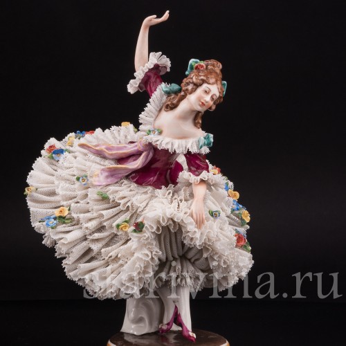 Фарфоровая статуэтка Танцовщица, кружевная, Ackermann & Fritze, Германия, пер. пол. 20 в.
