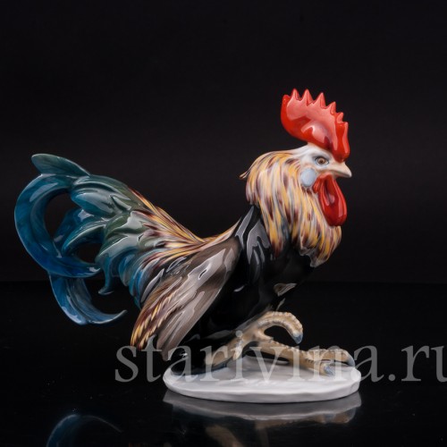 Статуэтка птиц из фарфора Петух с поднятой лапой, Rosenthal, Германия, 1953 год.