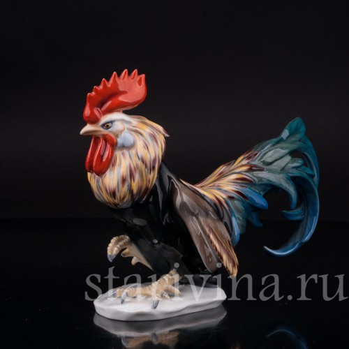 Статуэтка птиц из фарфора Петух с поднятой лапой, Rosenthal, Германия, 1953 год.