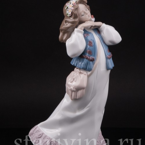 Статуэтка из фарфора Девушка с птичкой, Lladro, Испания, 1997 г.
