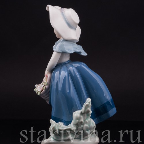 Фарфоровая фигурка Девочка в шляпке, Lladro, Испания, вт. пол. 20 века.