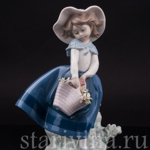 Фарфоровая фигурка Девочка в шляпке, Lladro, Испания, вт. пол. 20 века.