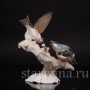 Фарфоровая статуэтка птиц Птичий спор (щегол и снегирь) Hutschenreuther, Германия, 1938-55 гг.