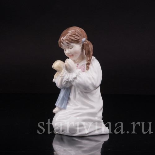 Фигурка девочки из фарфора Вечерняя молитва Кети, Royal Worcester, Великобритания, 1990 г.