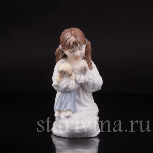 Фигурка девочки из фарфора Вечерняя молитва Кети, Royal Worcester, Великобритания, 1990 г.