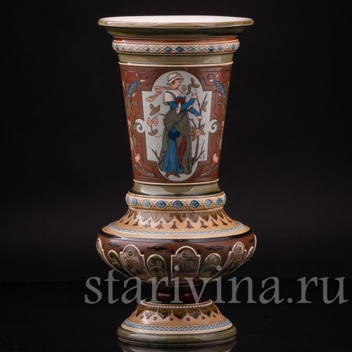 Декоративная ваза Времена года - весна и зима, Villeroy & Boch, Германия, 1900 г.