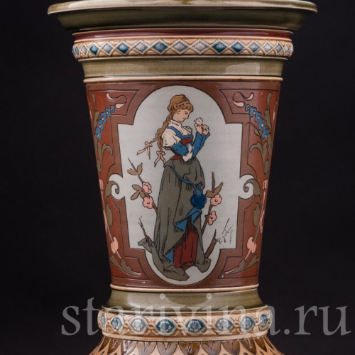 Декоративная ваза Времена года - весна и зима, Villeroy & Boch, Германия, 1900 г.