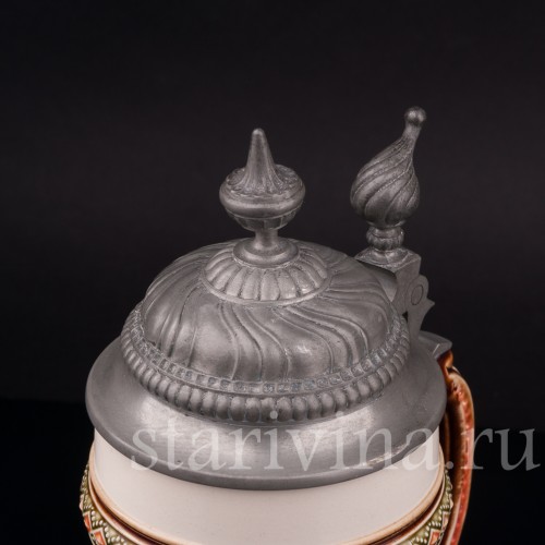 Старинная пивная кружка Ландскнехт с кружкой и кувшином, 1/2 л, Villeroy & Boch, Германия, 1928 г.