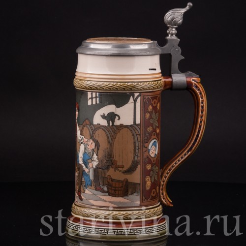 Старинная пивная кружка Воришка, 1/2 л, Villeroy & Boch, Германия, 1900 г.