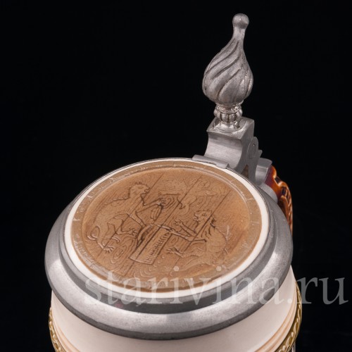 Старинная пивная кружка Воришка, 1/2 л, Villeroy & Boch, Германия, 1900 г.