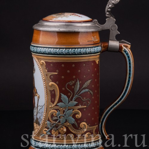 Старинная пивная кружка Трубач из Зекингена, 1/2 л, Villeroy & Boch, Германия, 1892 г.