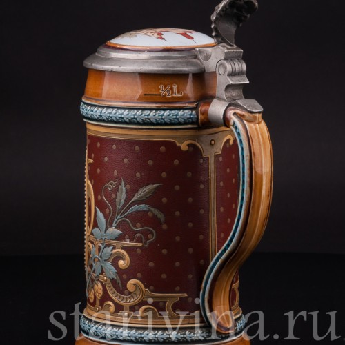 Старинная пивная кружка Трубач из Зекингена, 1/2 л, Villeroy & Boch, Германия, 1892 г.
