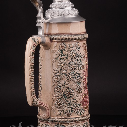 Антикварная пивная кружка Вход в гавань Линдау, 1л, Diesinger, Германия, кон. 19 - нач. 20 вв.