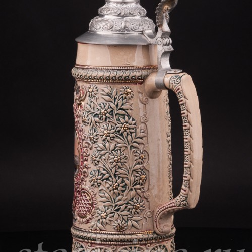 Антикварная пивная кружка Вход в гавань Линдау, 1л, Diesinger, Германия, кон. 19 - нач. 20 вв.