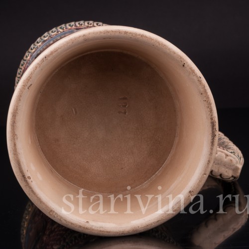 Антикварная пивная кружка Вход в гавань Линдау, 1л, Diesinger, Германия, кон. 19 - нач. 20 вв.