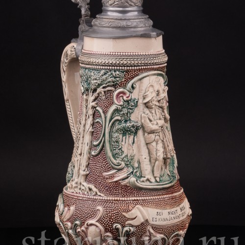 Старинная пивная кружка Не сердись, 1 1/2 л, Diesinger, Германия, нач. 20 в.