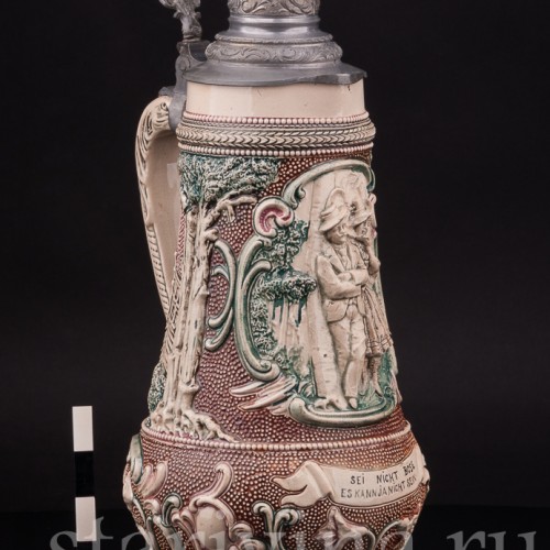 Старинная пивная кружка Не сердись, 1 1/2 л, Diesinger, Германия, нач. 20 в.